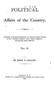 Cover of: Political Affairs of the Country by John F. Collin