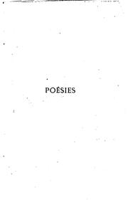Cover of: Poésies: premières poésies - poésies philosophiques