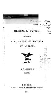 Cover of: On the Return of the Phoenix and the Sothic Period | Samuel Sharpe