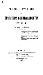 Cover of: Précis historique des opérations de l'armée de Lyon en 1814