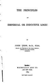 Cover of: The Principles of Empirical Or Inductive Logic by John Venn