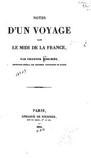 Cover of: Notes d'un voyage dans le midi de la France by Prosper Mérimée