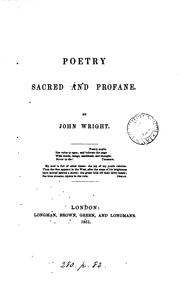 Cover of: Poetry, sacred and profane