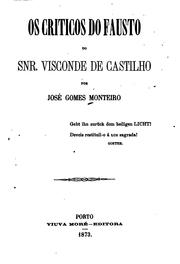 Cover of: Os críticos do Fausto do Snr. Visconde de Castilho