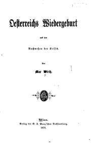 Cover of: Oesterreichs Wiedergeburt aus den Nachwehen der Krisis