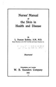 Cover of: Nurses' manual of the skin in health and disease