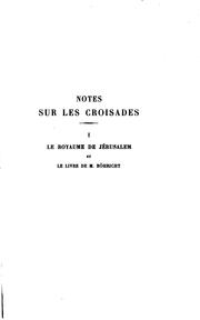 Cover of: Notes sur les croisades by Max van Berchem