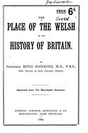 Cover of: The Place of the Welsh in the History of Britain by William Boyd Dawkins