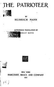 Cover of: The Patrioteer by Heinrich Mann