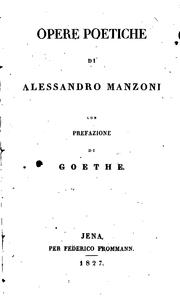 Cover of: Opere poetiche con prefazione di Goethe