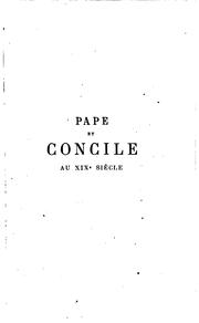 Cover of: Pape et Concile au XIXe siècle