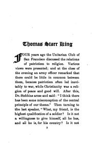 Cover of: The Patriotic Services of Thomas Starr King: An Address