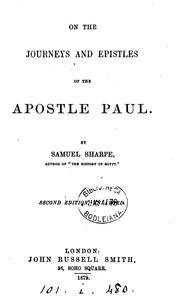 Cover of: On the journeys and epistles of the apostle Paul