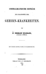 Cover of: Ophthalmiatrische Beiträge zur Diagnostik der Gehirn-Krankheiten