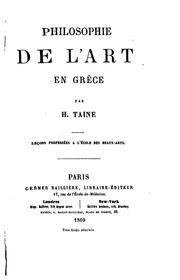 Cover of: Philosophie de l'art en Grèce