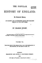 Cover of: Popular History of England: An Illustrated History of Society and Government ...