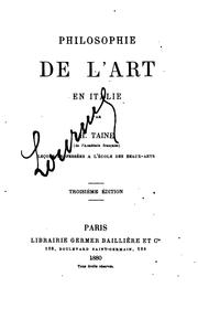 Cover of: Philosophie de l'art en Italie by Hippolyte Taine