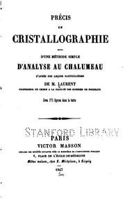 Cover of: Précis cristallographie ...