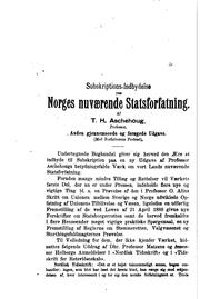 Cover of: Norges nuværende stasforfatning