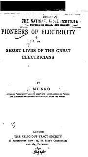 Cover of: Pioneers of Electricity; Or, Short Lives of the Great Electricians