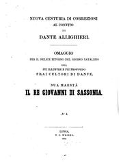 Cover of: Nuova centuria di correzioni al Convito di Dante