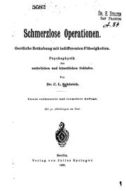 Cover of: Schmerzlose Operationen