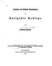 Cover of: Scenische und kritische Bemerkungen zu Euripides' Kyklops