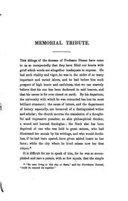 Cover of: Professor J. Lewis Diman, D.D.: A Memorial Tribute by Edward James Young