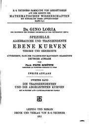 Cover of: Spezielle algebraische und transzendente Ebene Kurven: Theorie und Geschichte by Gino Loria