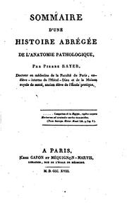 Cover of: Sommaire d'une histoire abrégée de l'anatomie pathologique