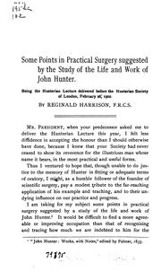 Cover of: Some points in practical surgery suggested by the study of the life and work of John Hunter