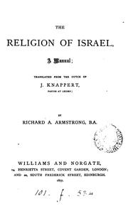 Cover of: The religion of Israel, tr. by R.A. Armstrong