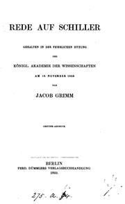 Cover of: Rede Auf Schiller