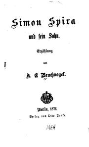 Cover of: Simon Spira und sein Sohn: Erzählung by Albert Emil Brachvogel