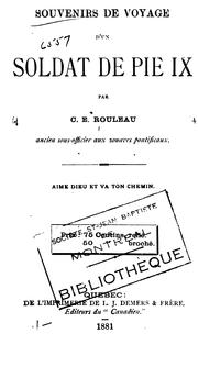 Cover of: Souvenirs de voyage d'un soldat de Pie IX