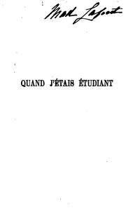 Cover of: Quand j'étais étudiant by Félix Nadar