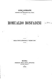 Cover of: Romualdo Bonfadini