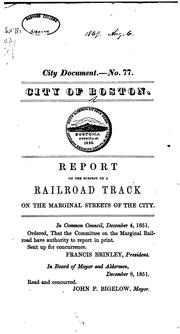 Cover of: Report on the Subject of a Railroad Track on the Marginal Streets of the City by Ellis Sylvester Chesbrough