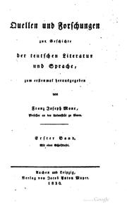 Cover of: Quellen und Forschungen zur Geschichte der teutschen Literatur und Sprache ... by Franz Joseph Mone