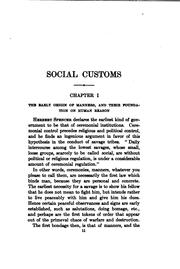 Cover of: Social Customs by Florence Howe Hall, Florence Howe Hall