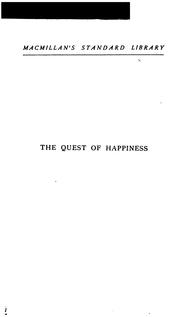 Cover of: The Quest of Happiness: A Study of Victory Over Life's Troubles