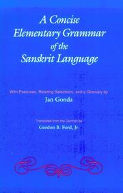 Cover of: A Concise Elementary Grammar of the Sanskrit Language