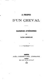 Cover of: À propos d'un cheval: causeries athéniennes