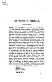 Cover of: The School of Salernum: An Historical Sketch of Mediaeval Medicine