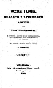 Cover of: Roczniki i kroniki polskie i litewskie najdawniejsze by Wacław Aleksander Maciejowski