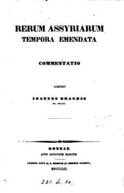 Cover of: Rerum Assyriarum tempora emendata, commentatio