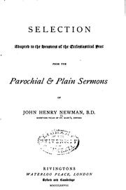 Cover of: Selection Adapted to the Seasons of the Ecclesiastical Year from the ... by John Henry Newman