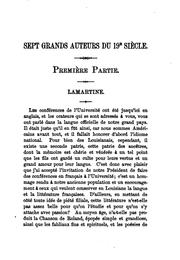 Cover of: Sept grands auteurs du dix-neuvième siècle. Lamartine, Victor Hugo, Alfred ...