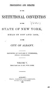 Cover of: Proceedings and Debates of the Constitutional Convention of the State of New York