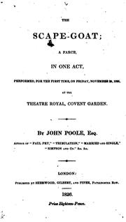 Cover of: The Scape-goat: A Farce in One Act by John Poole